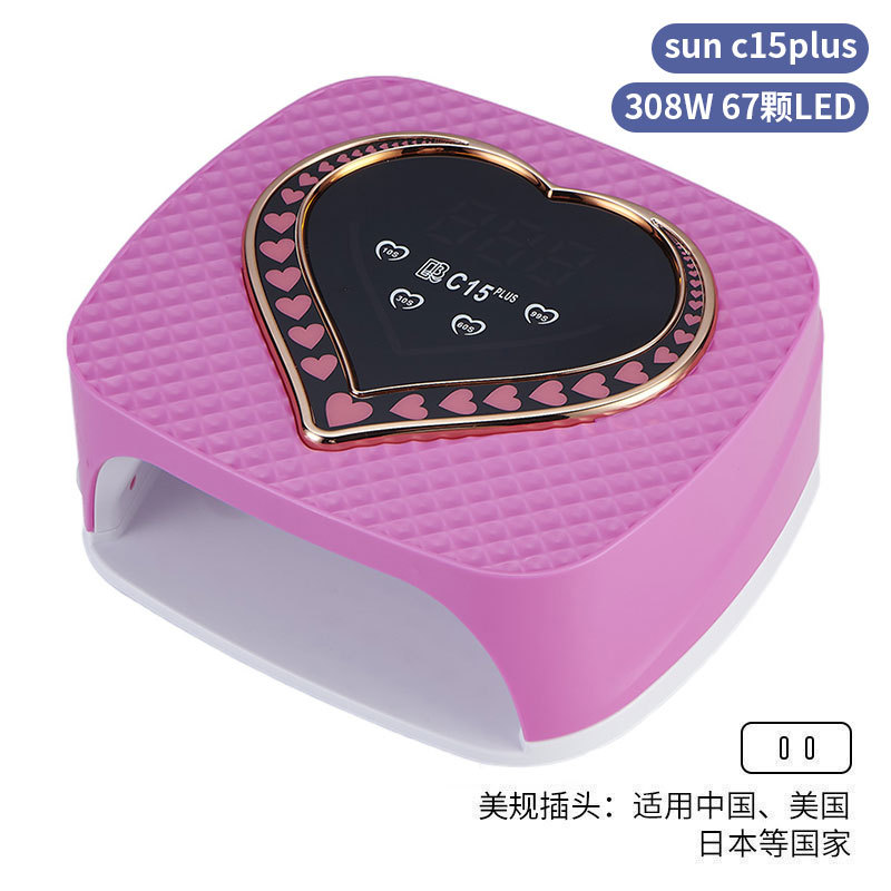 Lámpara de uñas de alta potencia de 256W con mango para principiantes, lámpara de curado de gel para esmalte de uñas, lámpara de fototerapia de secado rápido con colores deslumbrantes para uso transfronterizo.