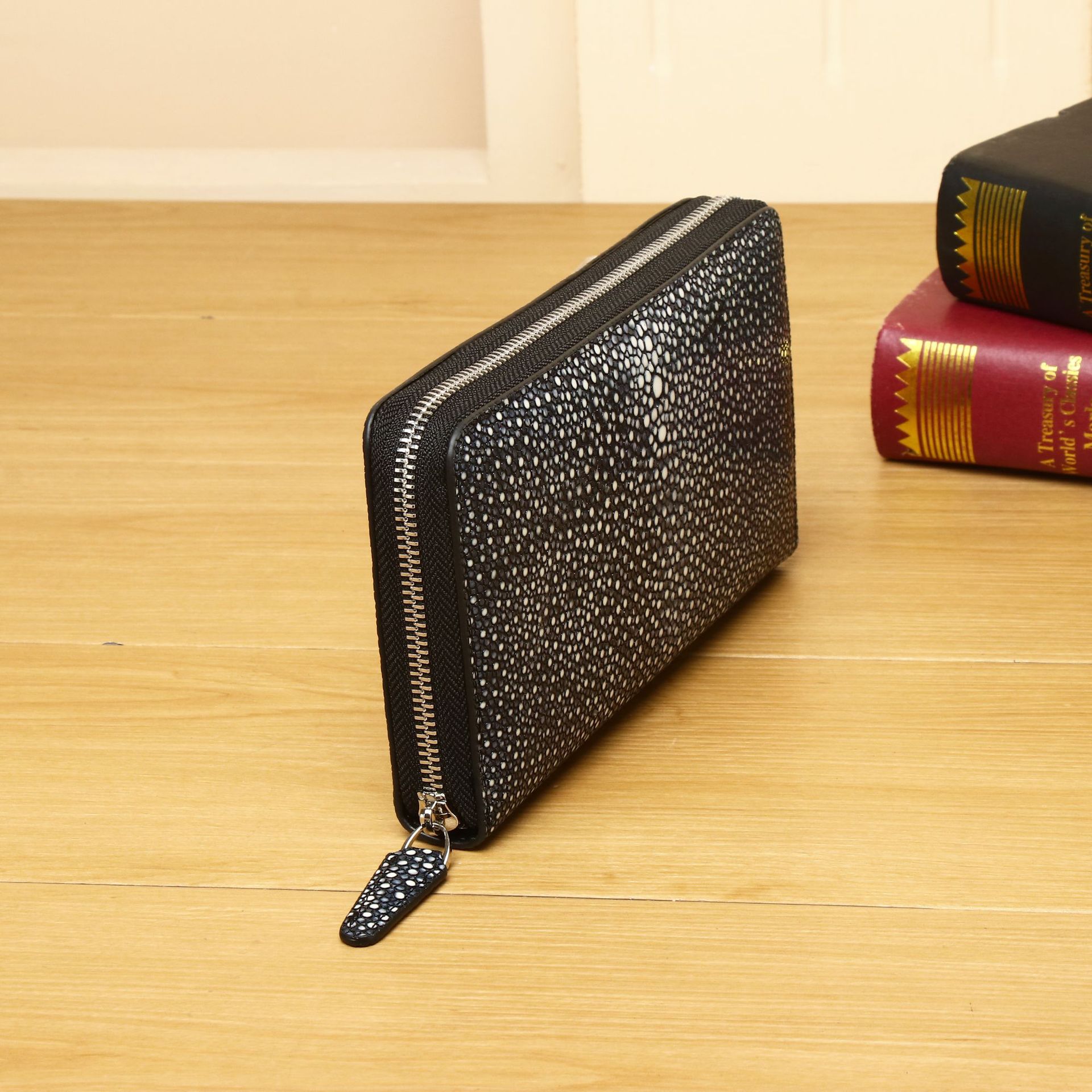 Túi clutch nam họa tiết vân cá ngọc trai đánh bóng phong cách kinh doanh chi tiết 2