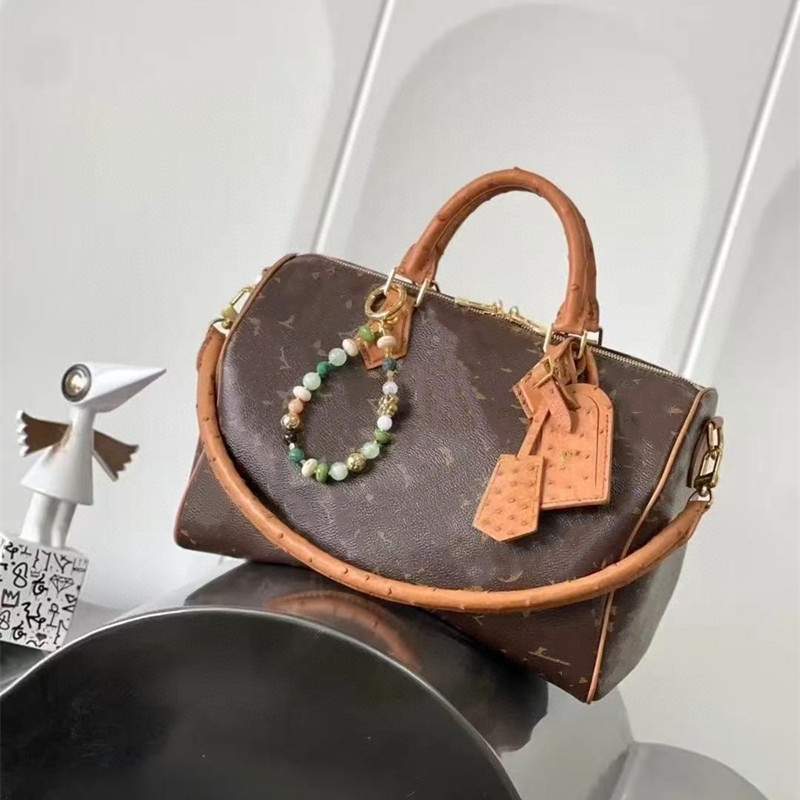 New Genuine Leather Pillow Cherry Unisex Handbag Travel Bag Shopping Bag Shoulder Bag 30 Boston Handbag - Thumbnail 6