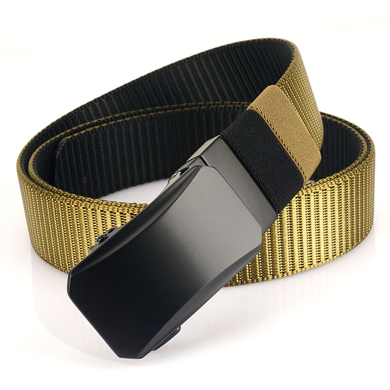 Nuevo 3,5 hebilla automática giratoria de doble cara de dos colores cinturón de nylon de los hombres simple cinturón de lona del todo fósforo cinturón de los pantalones