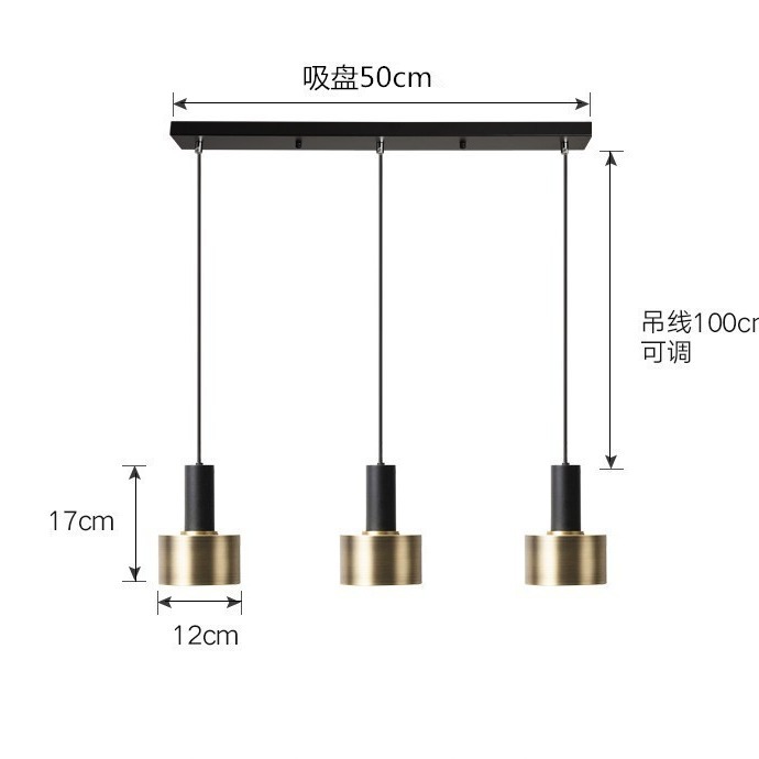 跨境创意五金烤漆餐厅吊灯北欧现代简约电镀金餐吊咖啡厅书吧吊灯