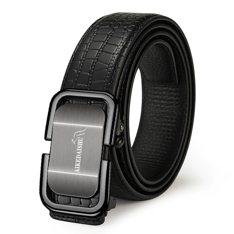Kangaroo, gift box, men's automatic polyurethane belt, crocodile print