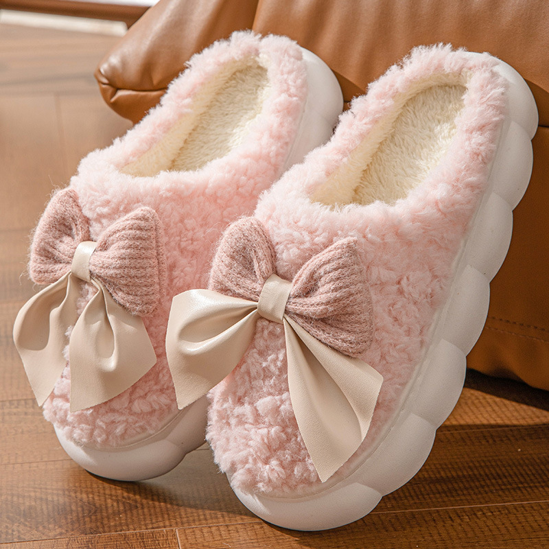 New Autumn and Winter Cute Butterfly Cotton Slippers for Women, Postpartum Warm Indoor Home Thick-Soled Furry Slippers, Non-Slip New Autumn and Winter Cute Butterfly Cotton Slippers for Women, Postpartum Warm Indoor Home Thick-Soled Furry Slippers, Non-Slip