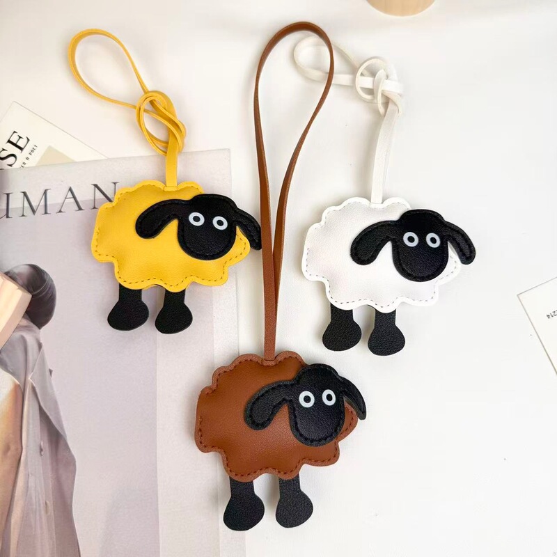 New Year of the Goat Pu Leather Bag Car Keychain Pendant Mobile Phone Bag Cartoon Multi-Color Little Sheep Bag Charm New Year of the Goat Pu Leather Bag Car Keychain Pendant Mobile Phone Bag Cartoon Multi-Color Little Sheep Bag Charm
