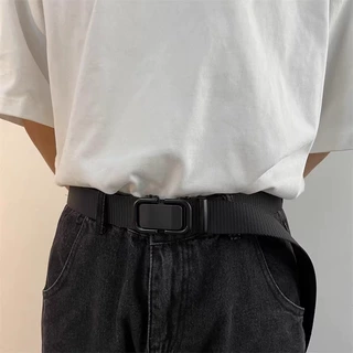 自动扣尼龙帆布牛仔裤腰带男户外软面耐磨战术编织简约男生皮带女