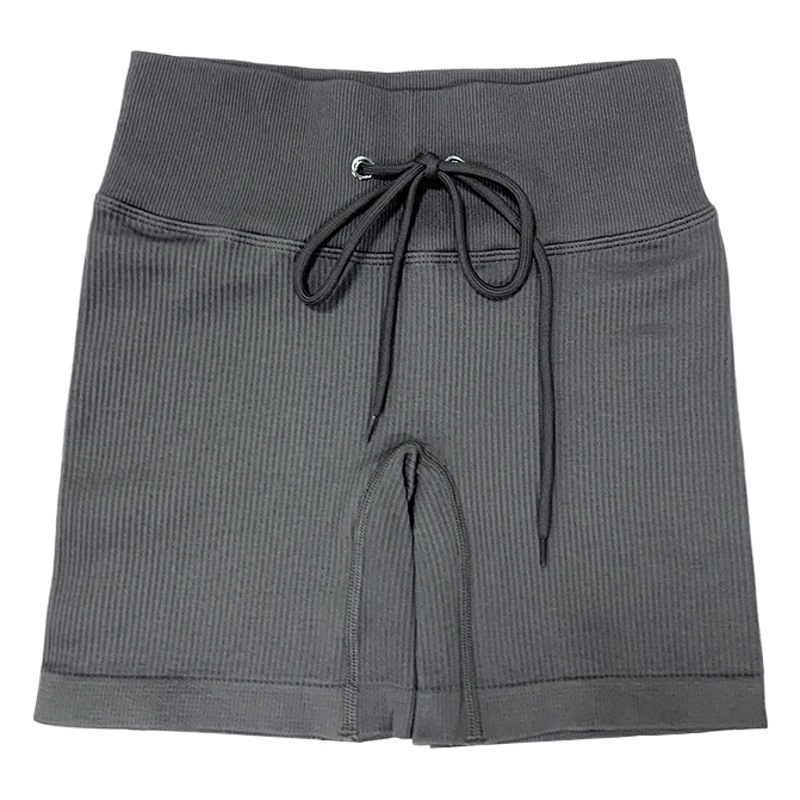 Pantalones de yoga deportivos de cintura alta sin costuras para mujer, estilo europeo y americano, de Zhejiang Jin, shorts de fitness acanalados con cordón para levantar glúteos