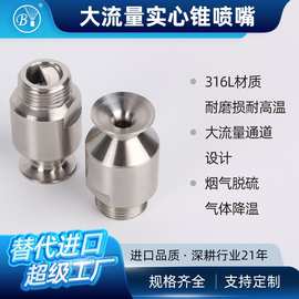 D1/2HH-316L 不锈钢SMP脱硫除尘喷嘴防堵塞广角实心锥喷淋塔喷头