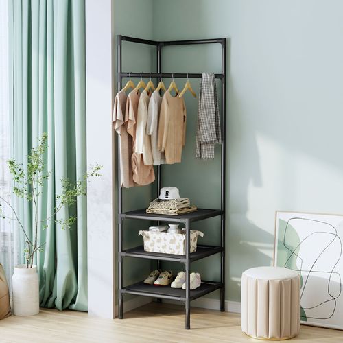 Kaidi Corner Coat Rack Clothes Rack Hanger Triangle Coat Rack Bedroom Storage Rack Clothes Storage Rack 