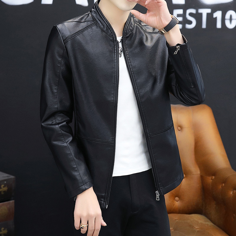 Cross-border Men's Leather Jacket Vertical Collar Leather Jacket Plus Large Size Top Handsome Casual Biker Suit Men's Foreign Trade Cross-border Men's Leather Jacket Vertical Collar Leather Jacket Plus Large Size Top Handsome Casual Biker Suit Men's Foreign Trade