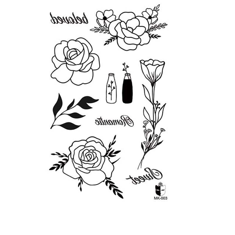Animal blanco y negro desechable pegatinas de tatuaje belleza pegatinas de tatuaje moda estética patrón de personalidad dama pegatinas de tatuaje