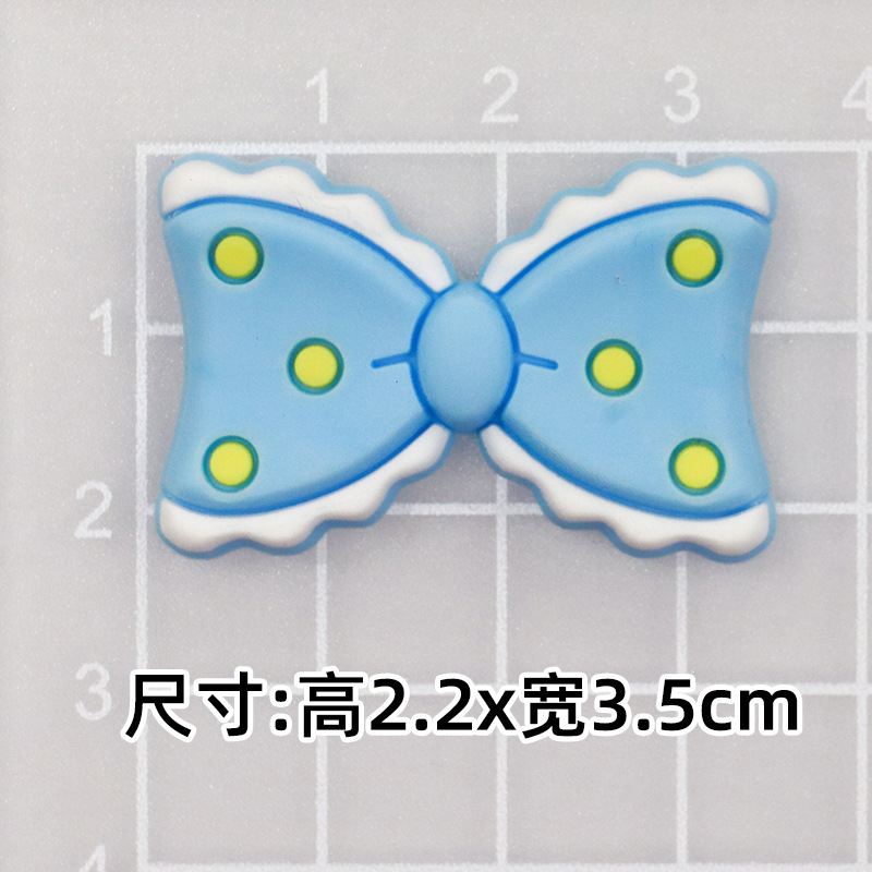 부드러운 접착제 파란색 폴카 도트 레이스 활 [2.2*3.5cm]
