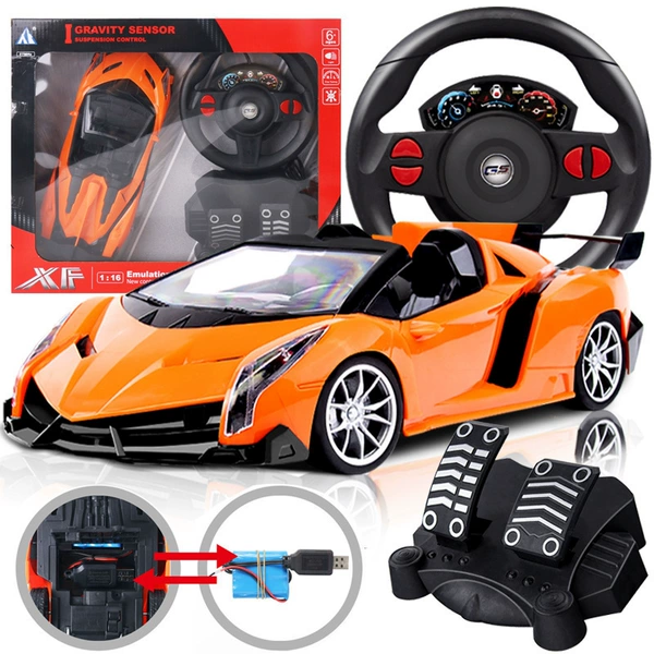 Orange Blue Bo [Gravity steering wheel+foot pedal+charging]