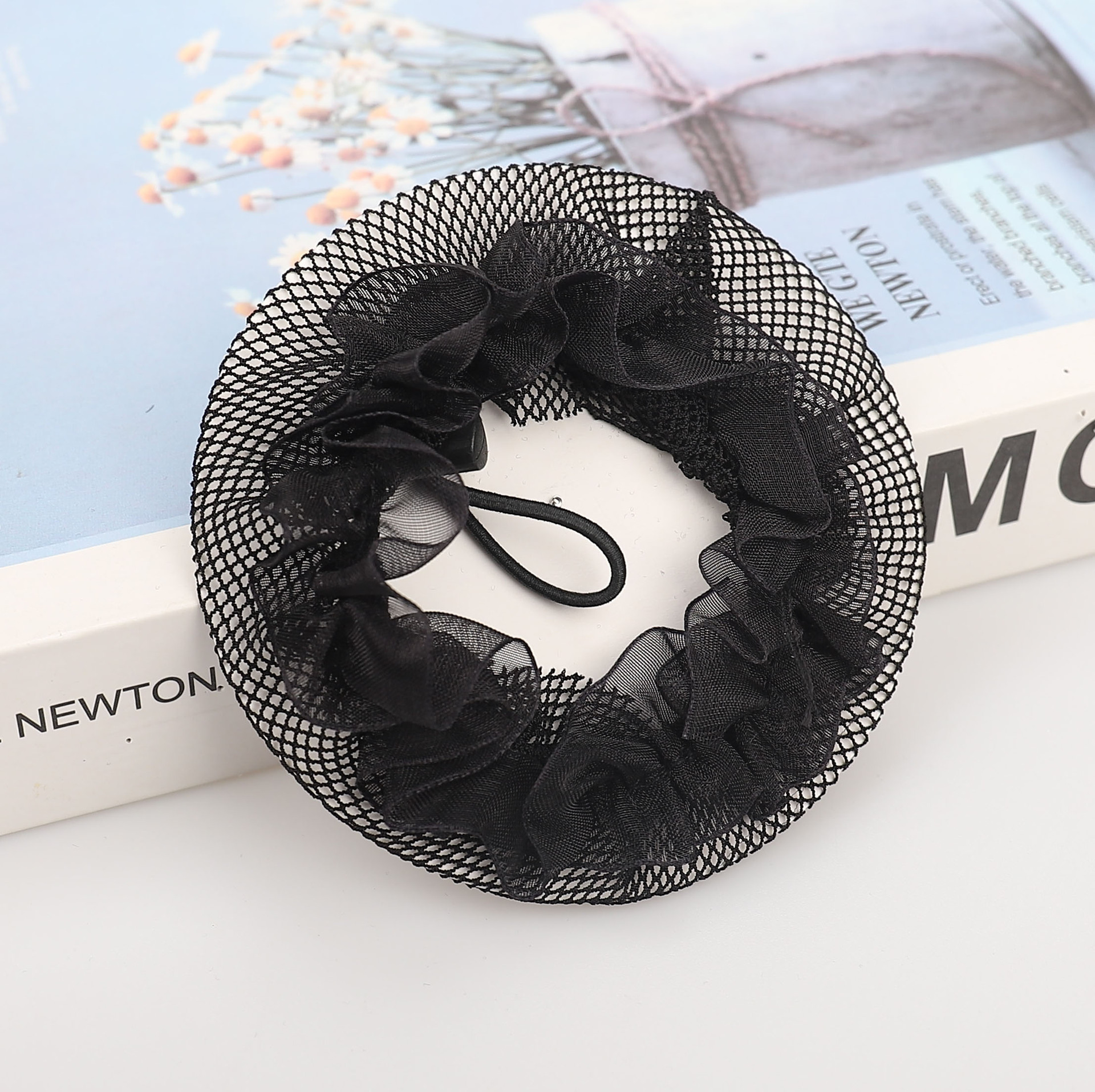 Examen de danza para niños, cabello de red, bolsillo de red para niñas, cabeza de bola princesa, tocador de cabello de alto nivel para niñas, toque de baile
