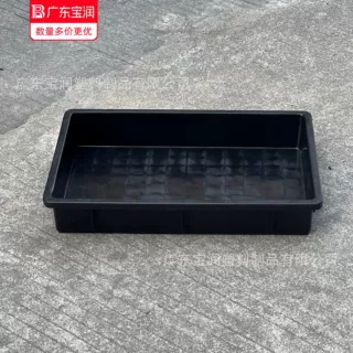 防静电塑料PP方盘方盆加厚托盘黑色ESD电子零件平口盒东莞批发