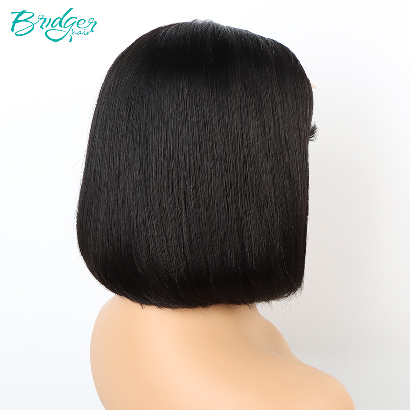 parrucche di capelli umani con capelli veri e naturali, copricapo BOB doppio disegnato da donna 4*4_voghion.com