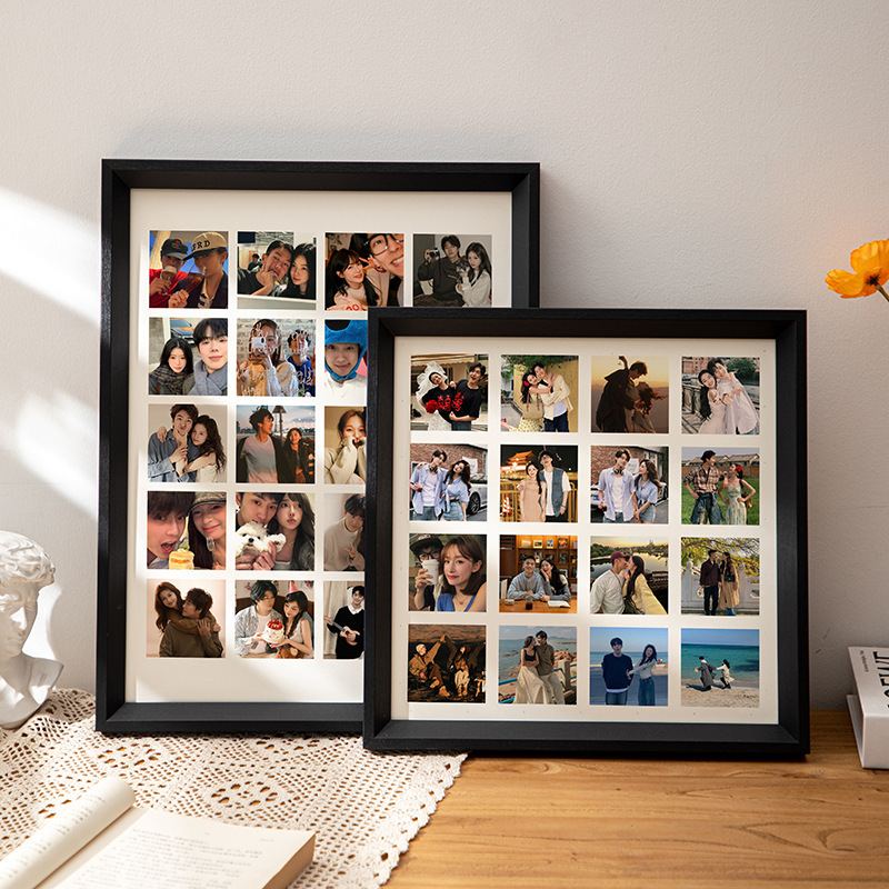 Jiugongge 48/24 Solid Wood Photo Frame Set Table for Photo Washing diy Jigsaw Puzzle Couple's Poly Print Memorial Book Hanging Wall