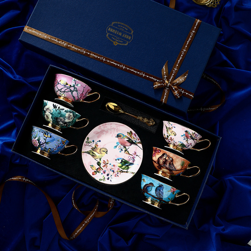 European Style Coffee Cup High-grade Fine Ceramic Bone China Cup High-grade Afternoon Tea suit Wedding Gift Gift Box