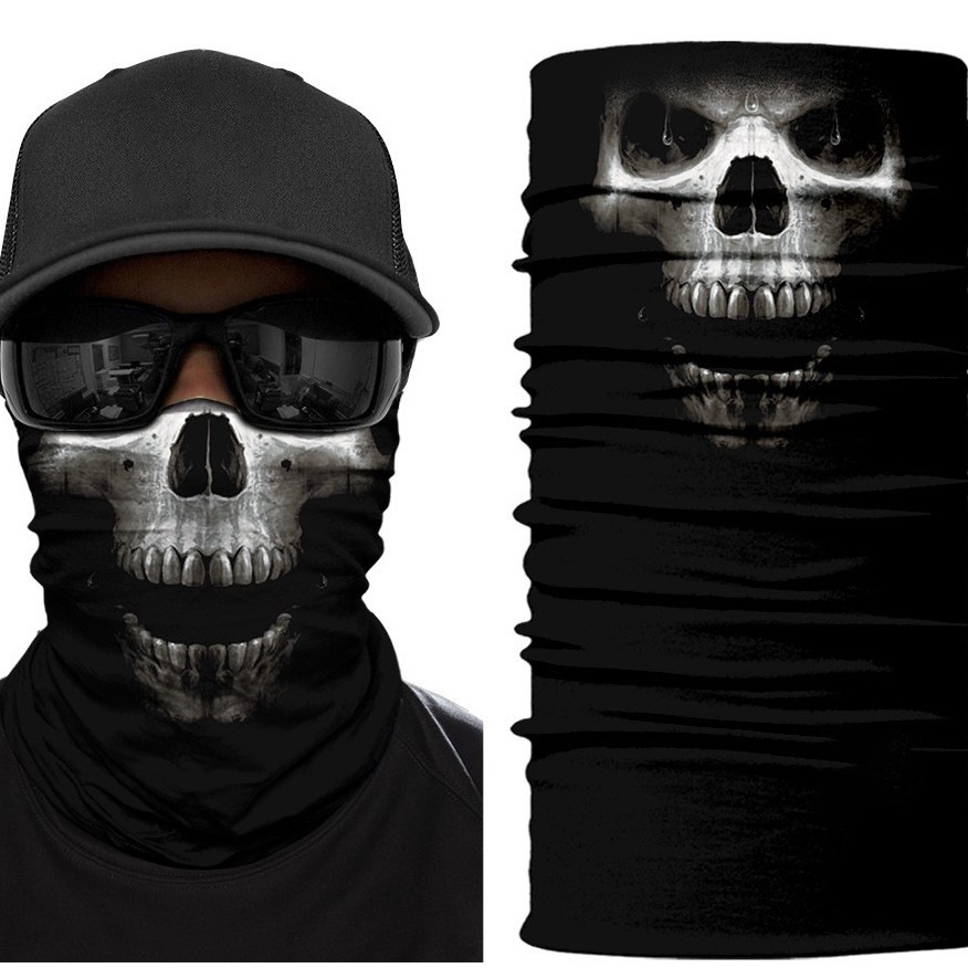 2025 Outdoor Skull New Tie-Dye Digital Printing Dust Mask Neck Scarf Mask Cycling Multi-Functional Outdoor