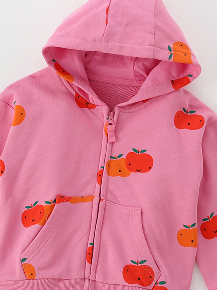 Cross-border mlawee chaqueta de niñas invierno y otoño nueva camisa con cremallera encapuchada manga larga linda camisa de otoño