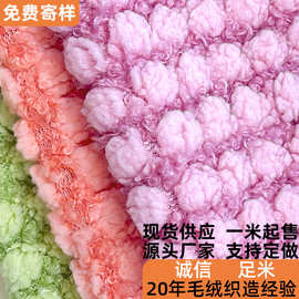 源头工厂现货泰迪泡泡毛绒布舒适秋冬鞋帽服装抱枕坐垫面料粒绒