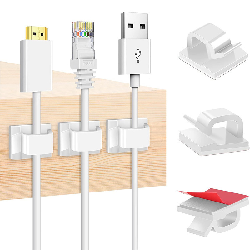 Cross-Border Amazon Cable Clips Adhesive Wire Clips Strong Wire Clips for Cable Management Desktop Wall Ethernet Cables