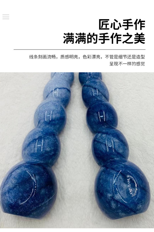 天然水晶 蓝东陵水晶按摩棒摆件 图 4