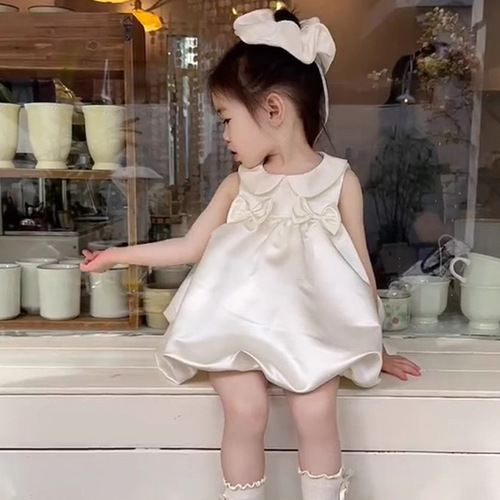Summer Dress for Girls 2024 New Model High-End Birthday Gown Princess Dress Children's Backless Skirt