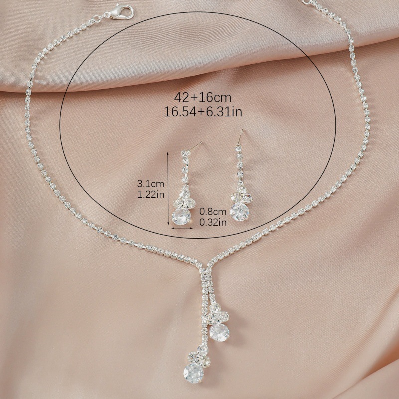 Conjunto de joias de noiva com strass colar e brincos_voghion.com