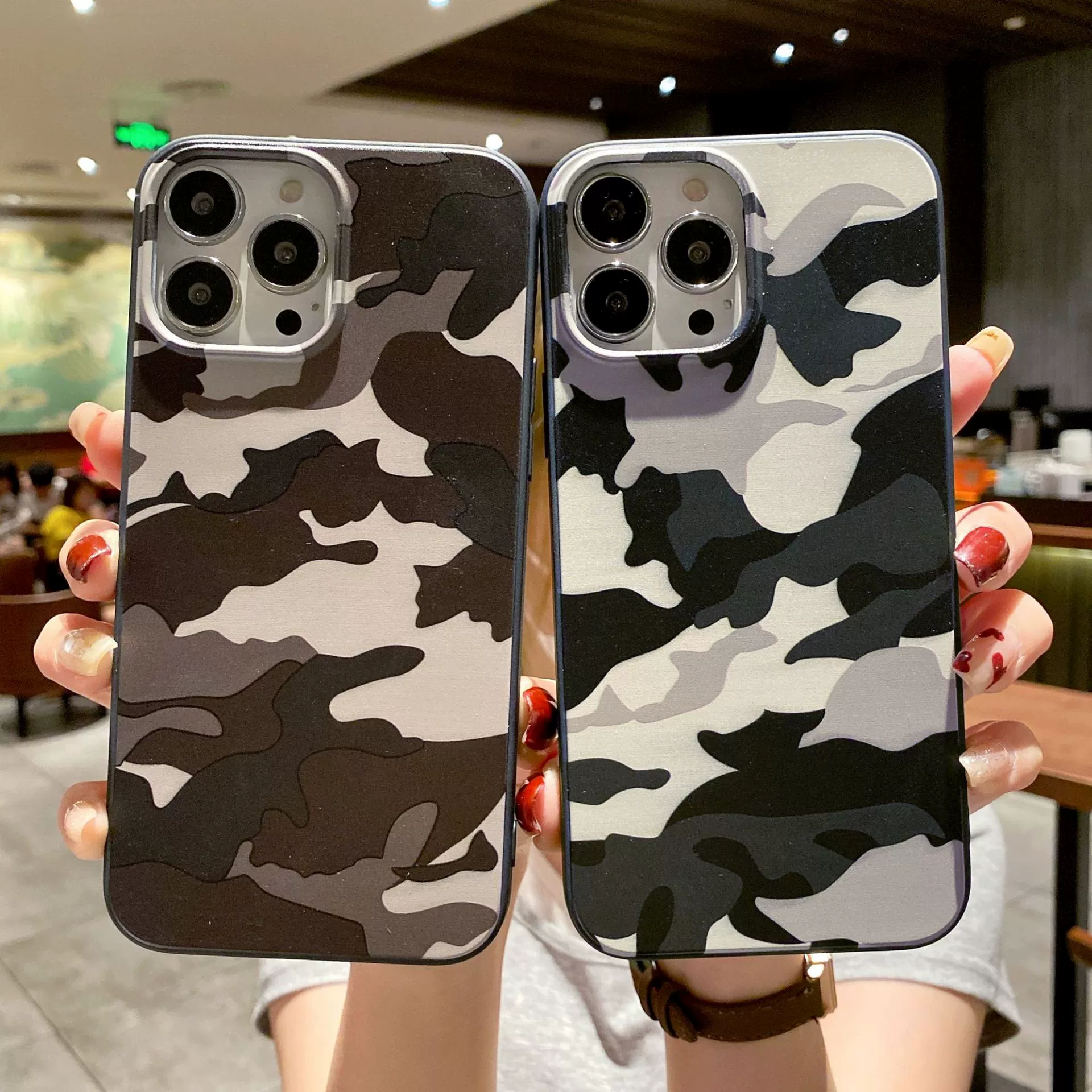 Защитный силиконовый чехол для iPhone 13 в камуфляжном рисунке, окрашенный корпус