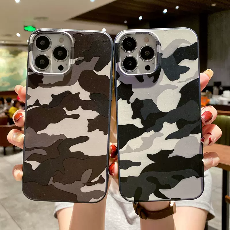 Защитный силиконовый чехол для iPhone 13 в камуфляжном рисунке, окрашенный корпус