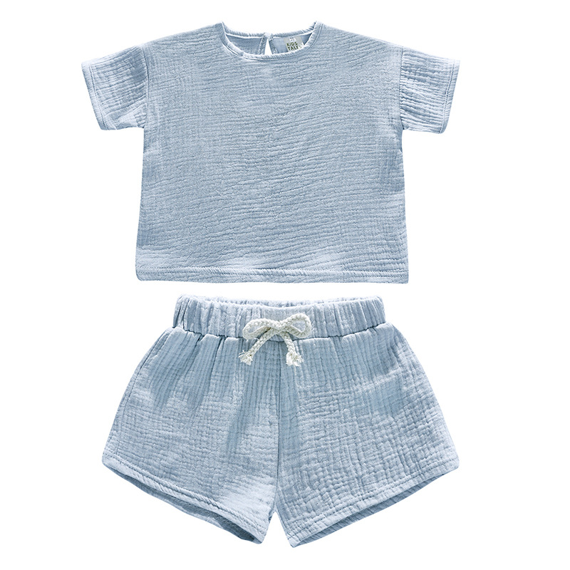 160g Weight Kids Clothing Sets Children's Clothing Type Short Sleeve Sleeve Length Cotton Fabric Type Pant Co-ord Set Sets Type 2 Pieces Set Quantity Home, Daily Occasion Round Neck Neckline Regular Fit Fit Type Solid Color Pattern Summer Season Girl'S, Boy'S Gender Simple Style, Classic Style Style Simple Style Classic Style Solid Color Cotton Girls Clothing Sets 19