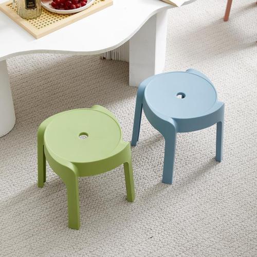 Plastic small stool thickened household small bench adult round stool stackable coffee table stool bathroom non-slip children's low stool