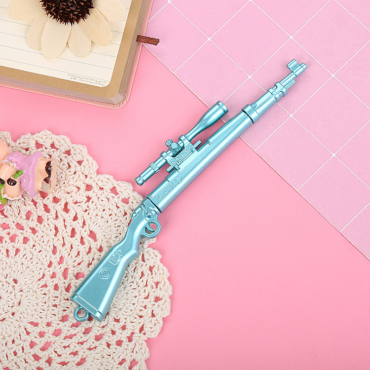 Pluma de góner de rifle creativo Pluma a base de agua negra coreana Papelería de aprendizaje lindo Material de oficina Bolígrafo personalizado