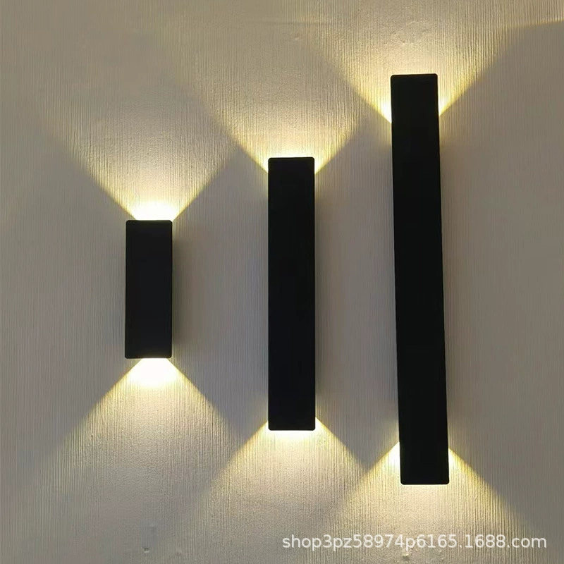 Nordic минималистский отель Вилла двор столб лампа длинный фон дизайн квадратный настенный светильник водонепроницаемый настенный светильник