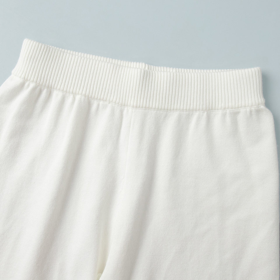Bộ áo cardigan dệt kim khóa kéo phối quần dài ống rộng nữ — màu bột yến mạch, màu nâu, màu xám, trắng chi tiết 26