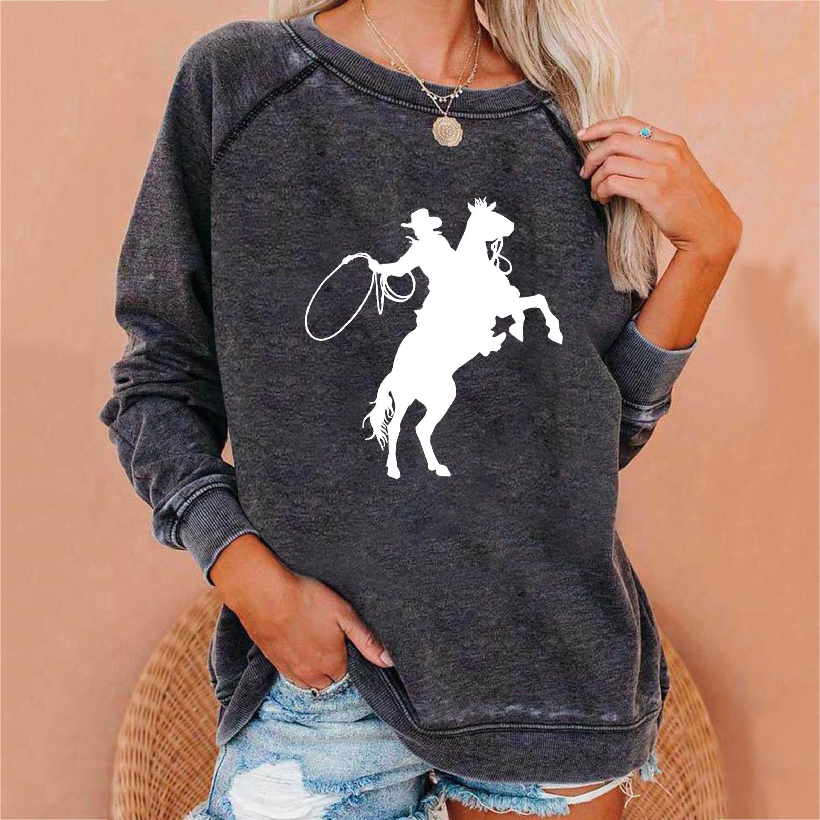 Women's T-shirt Long Sleeve Blouses Printing Streetwear Letter display picture 3