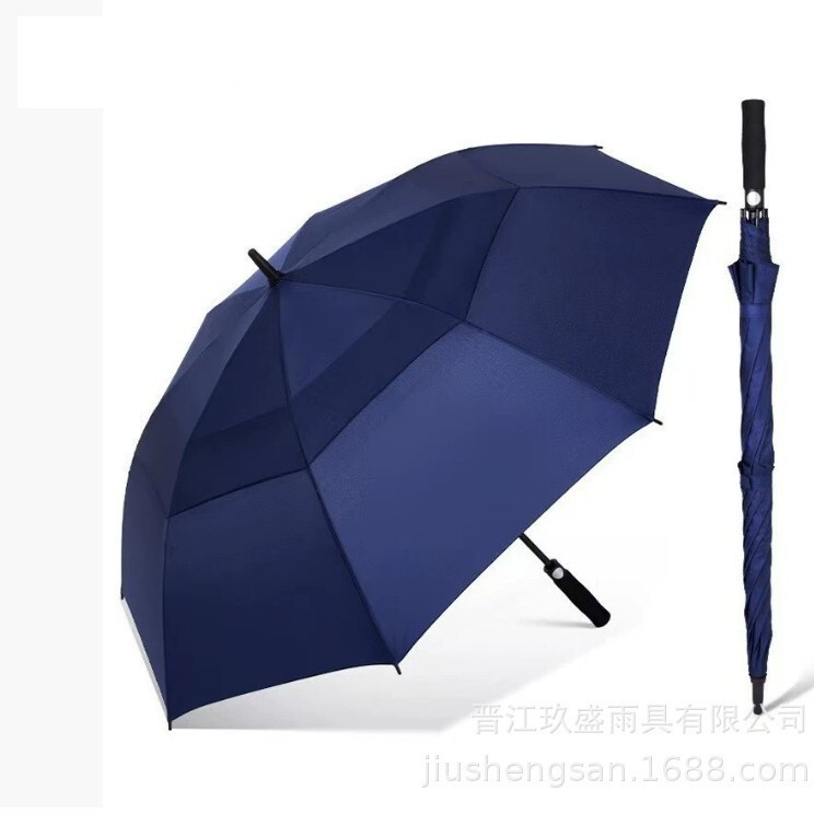 Double-Layer Golf Umbrella, Reinforced Double-Person Automatic Umbrella, Long-Handle Business Umbrella, Rain Umbrella with Printed Logo, Business Gift