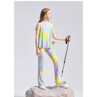 2025 Summer New Style Little Cloud Air Cool Printed Bootcut Pants Sports Casual Pants Versatile Quick-Drying Slim Pants