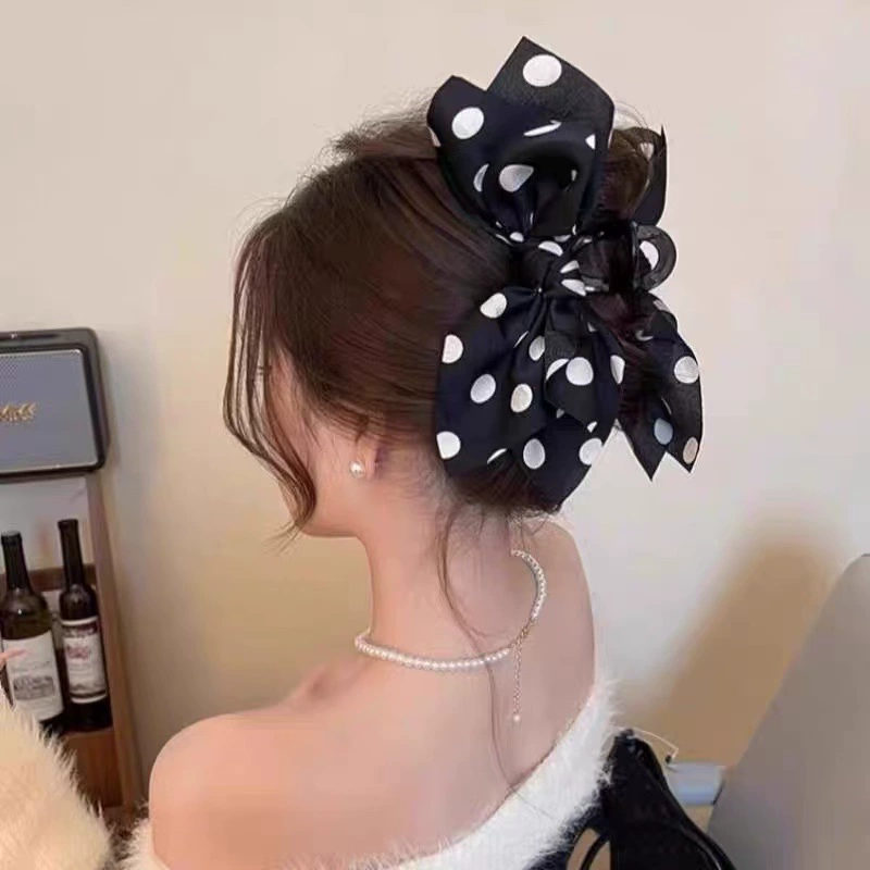 Краб-пин с бантом, заколка для волос, акула, аксессуар для волос, новая коллекция, французский стиль, стиль лёгкого роскоши