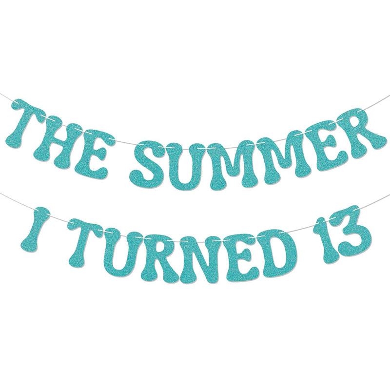 亚马逊thesummeriturned13金葱纸拉旗生日布置装饰品横幅拉花闪粉|undefined