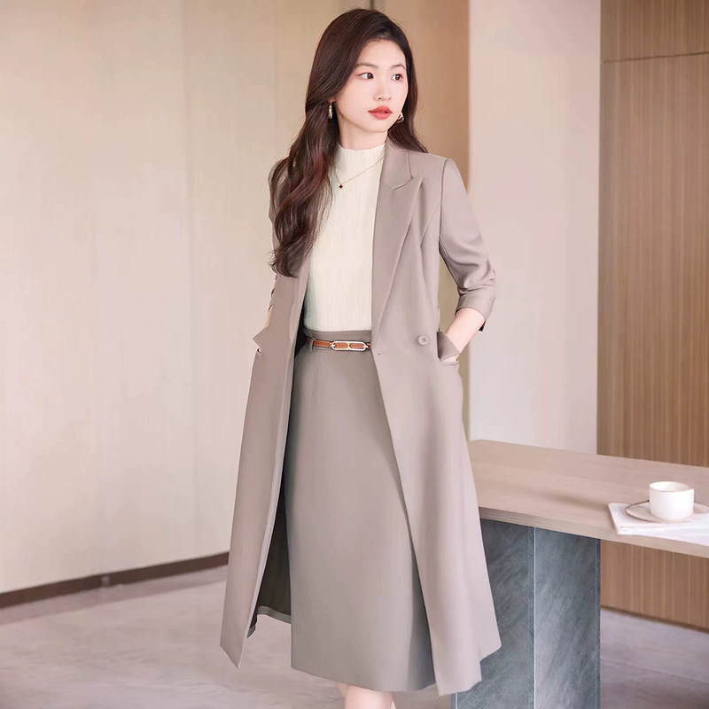 Petite women's blazer trench coat for spring and autumn, elegant for commuting, hostess dress, formal occasion professional dress Petite women's blazer trench coat for spring and autumn, elegant for commuting, hostess dress, formal occasion professional dress