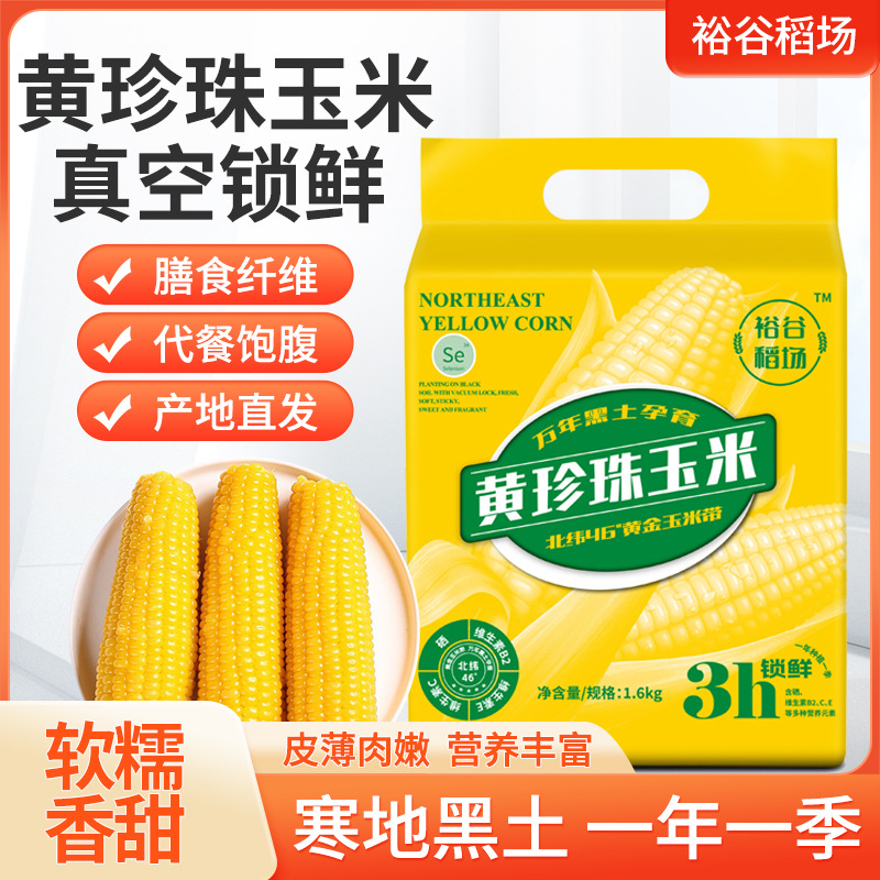 东北糯玉米棒真空装东北玉米黄玉米真空黏苞米东北糯玉米8只3斤多