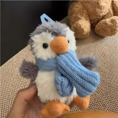 原戴圍巾花生企鵝掛件可愛毛絨玩具公仔禮物鑰匙扣玩偶