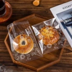 面包包装袋透明英文空袋子烘焙食品吐司点心饼干自封袋麻薯牛角包