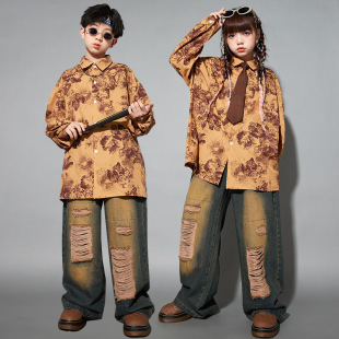 Children's Hip-Hop Trendy Clothing Hiphop Kidsren's Clothing Kidsren's Hip-Hop Performance Clothing Boys' Suits Girls' Street Jazz Dance Clothing