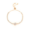 Fashionable golden zirconium, fresh bracelet, city style, pink gold, simple and elegant design, Birthday gift