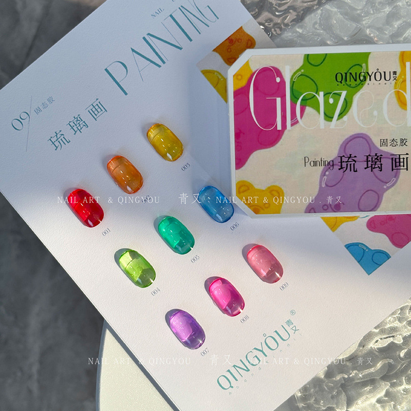 Ice-Clear Candy Glass Painting Gel, Colorful Dopamine Nail Polish Gel, Candy Solid Glass Gel, Nail Salon Exclusive Ice-Clear Candy Glass Painting Gel, Colorful Dopamine Nail Polish Gel, Candy Solid Glass Gel, Nail Salon Exclusive