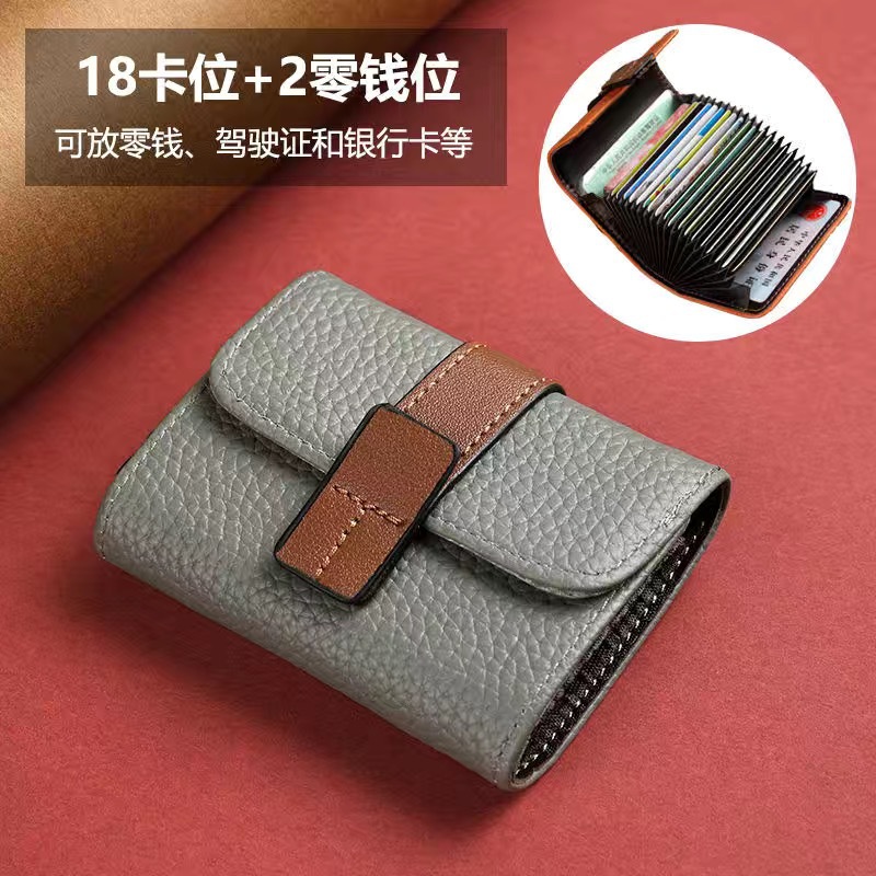 2022 nuevo órgano multi-Tarjeta bancaria titular monedero integrado Titular de la tarjeta retro contraste color pequeña hebilla simple de las mujeres