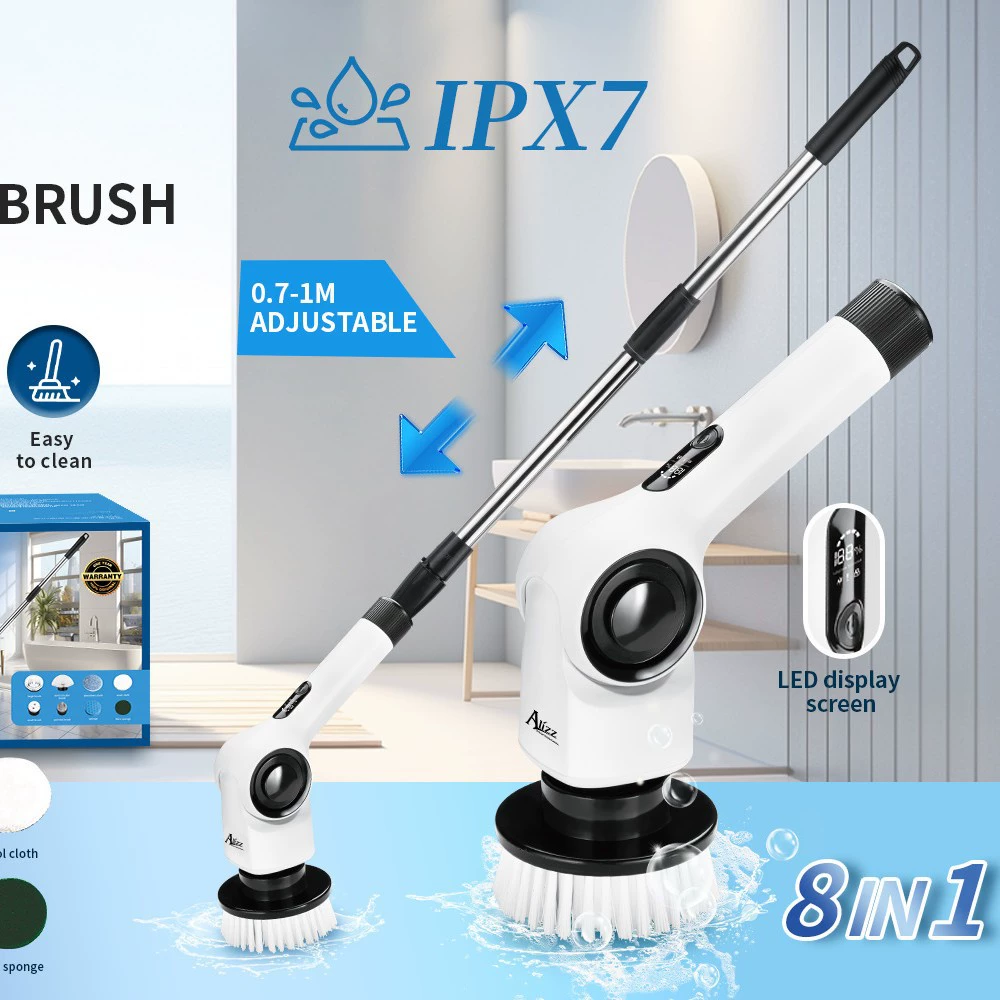 Электрическая щетка для чистки CLEAN BRUSH, телескопическая беспроводная ручная щетка для уборки (модель Alizz13058)