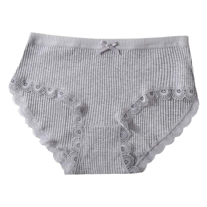 Braguitas de algodón puro acanalado estilo coreano para mujer, entrepierna de algodón puro, estilo japonés, cintura media, entrepierna de algodón puro.